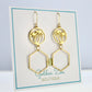 Gold Palm Tree Geometric Earrings