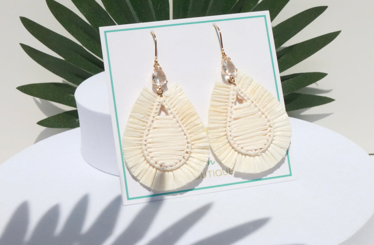 Fiji Sands Raffia Wrapped Earrings