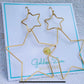 Gold Stainless Steel Star Statement Earrings