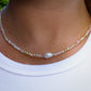 Pearl & Tan Crystal Necklace