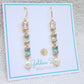 Aquamarine Crystal & Fresh Water Pearl Earrings.