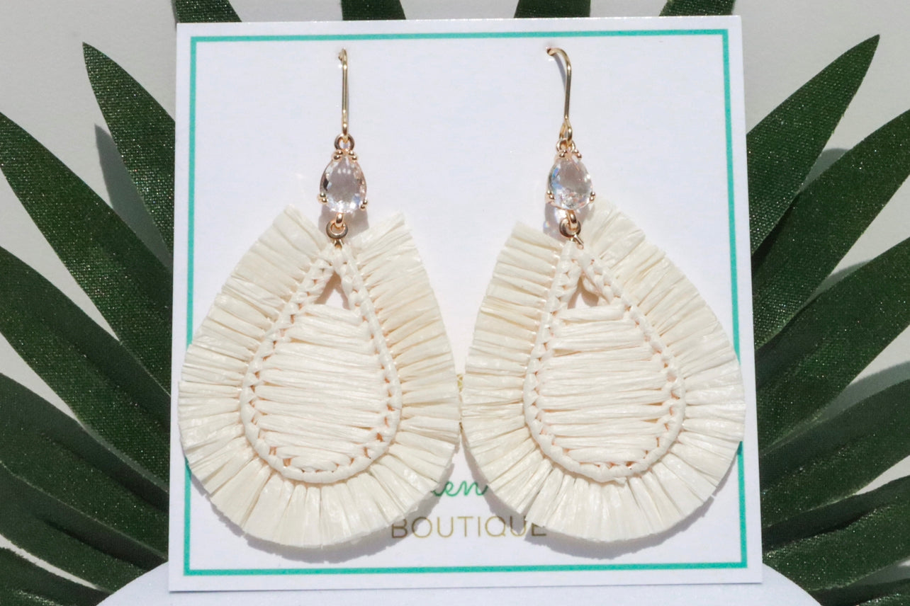 Fiji Sands Raffia Wrapped Earrings