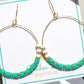 Teal Blue Clay & White Howlite Gemstone Dangle Earrings