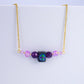 Genuine Amethyst & Vintage Mushroom Gold Necklace