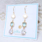 Aquamarine Crystal & Gold Star Earrings.