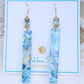 Blue Resin Bar Earrings