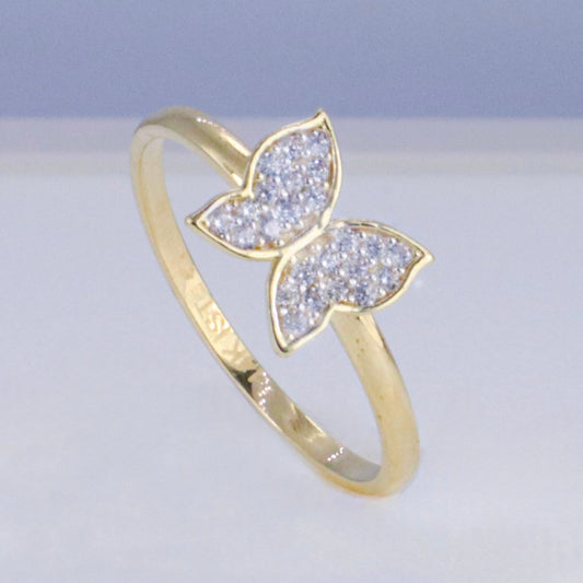 14k Gold Butterfly Ring Size 6.5
