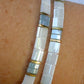 Silver, Gold & White Stretch Bracelet
