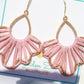 Sanibel Sunset Mauve Pink Raffia Wrapped Earrings