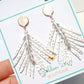 2 Tone Gold & Silver Hammered Tropical Palm Leaf Earrings