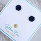 Blue Druzy Crystal Studs