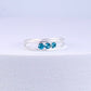 Aqua Blue Crystal Sterling Silver Toe Ring