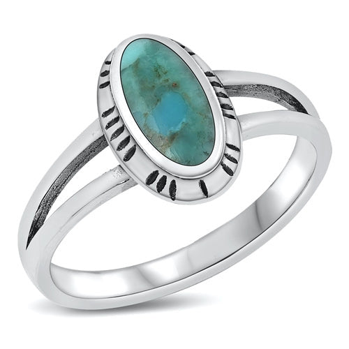 Turquoise Sterling River Ring