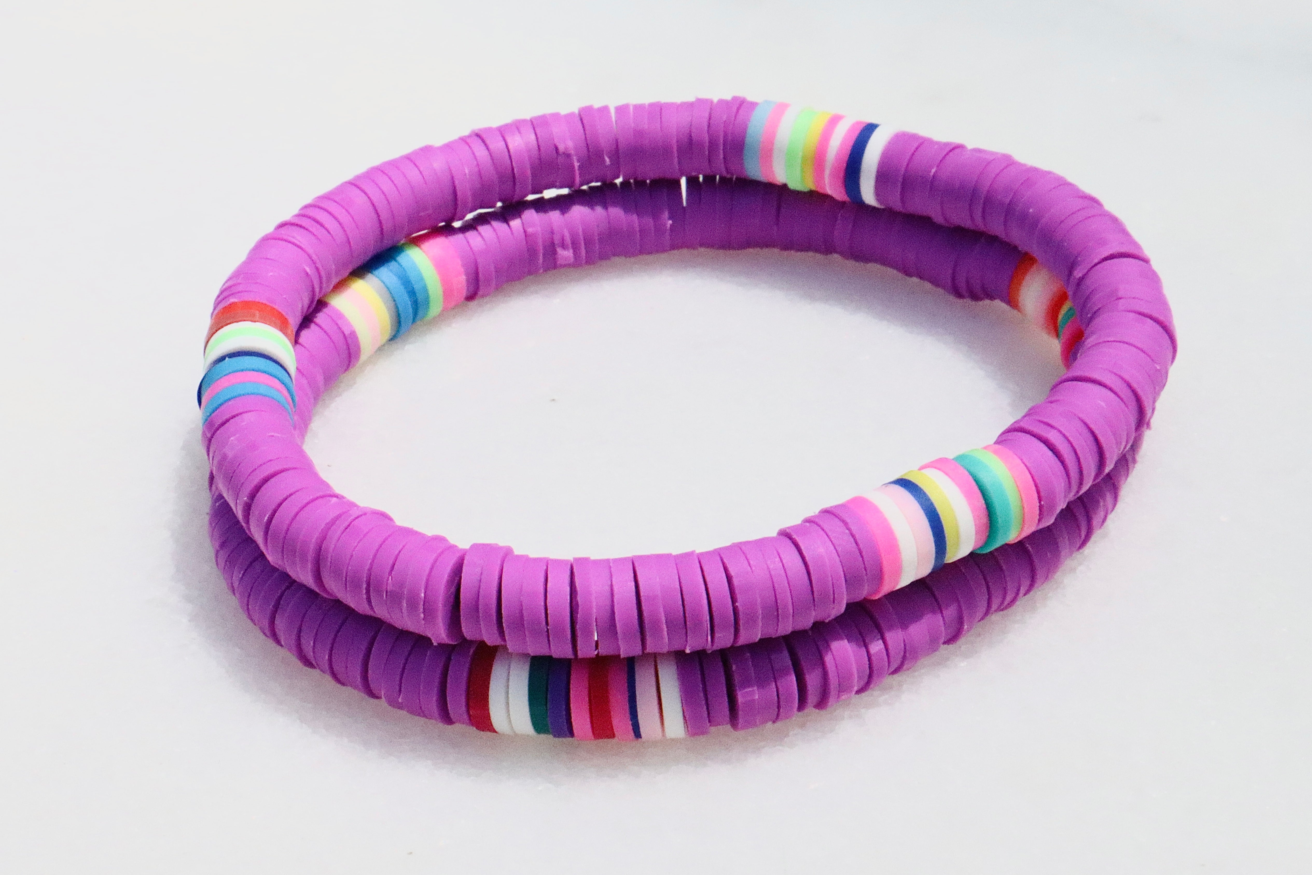 Purple Multicolor Clay Bracelet