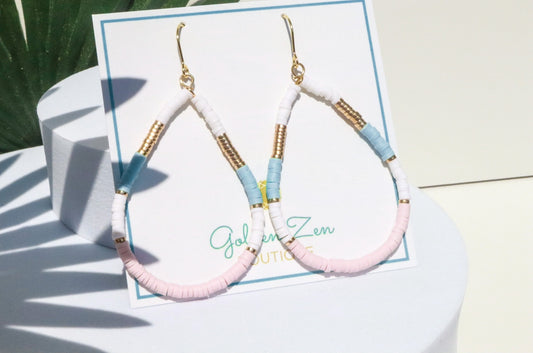 Cotton Candy Pink & Blue Clay Earrings