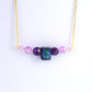 Genuine Amethyst & Vintage Mushroom Gold Necklace