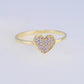 14k Gold CZ Heart Ring Size 7