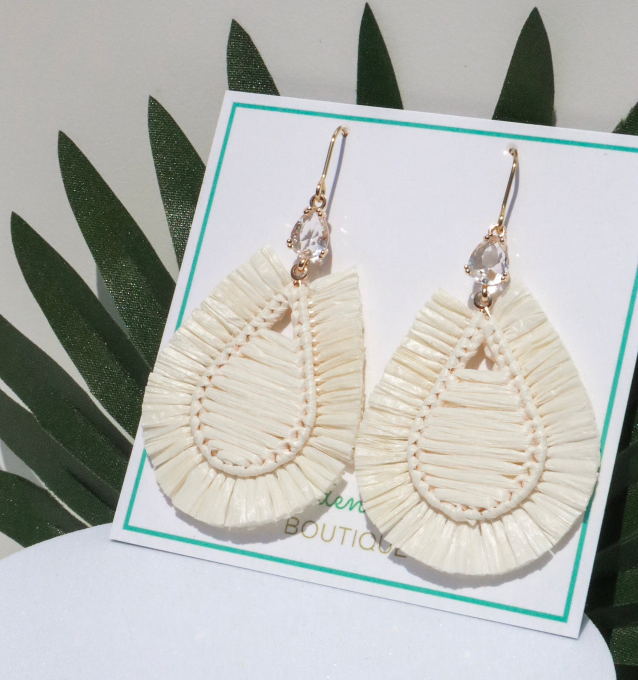 Fiji Sands Raffia Wrapped Earrings