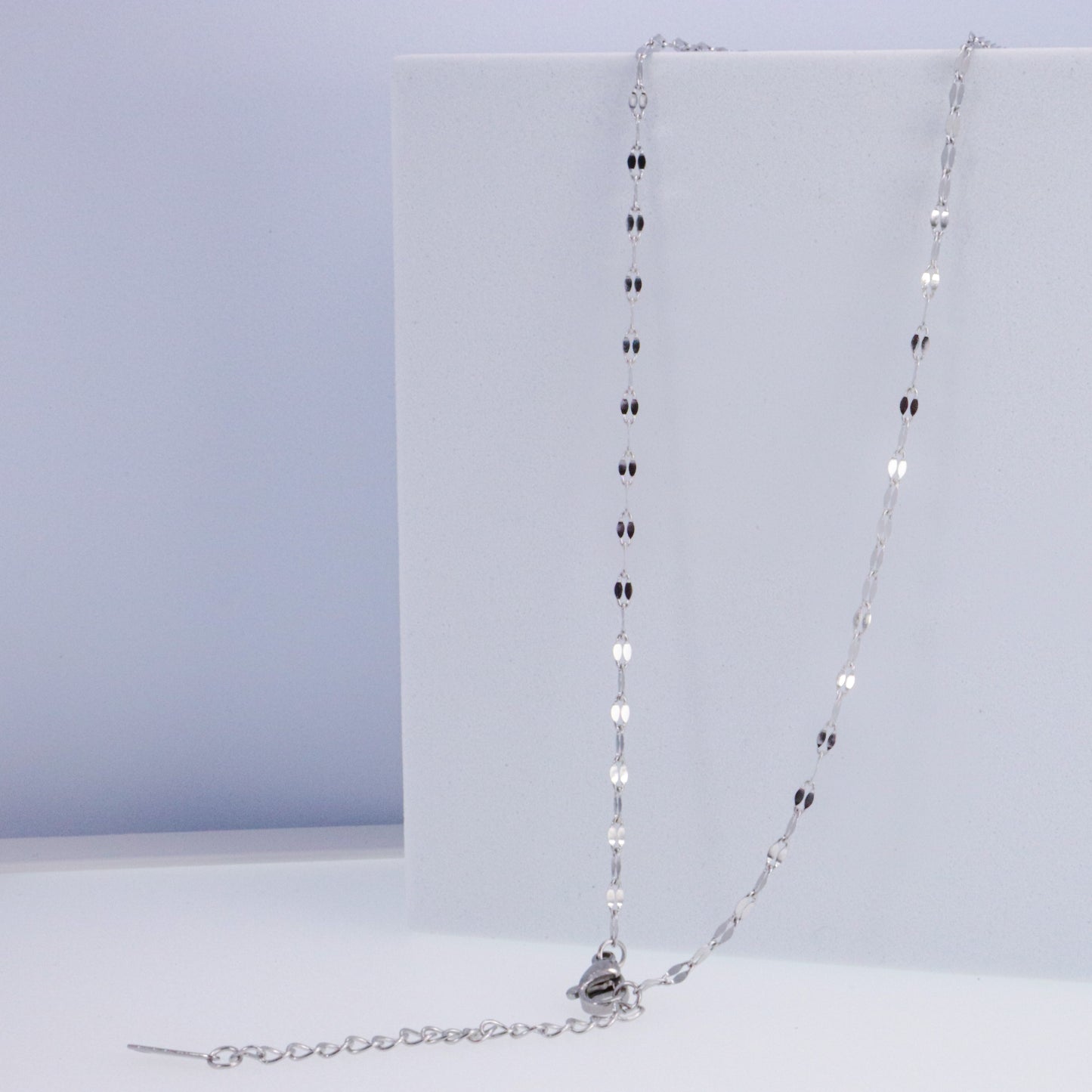 Calico Scallop Shell, Fresh Water Pearl & Stainless Steel Necklace