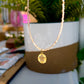 Sand Dollar Beige Crystal Necklace