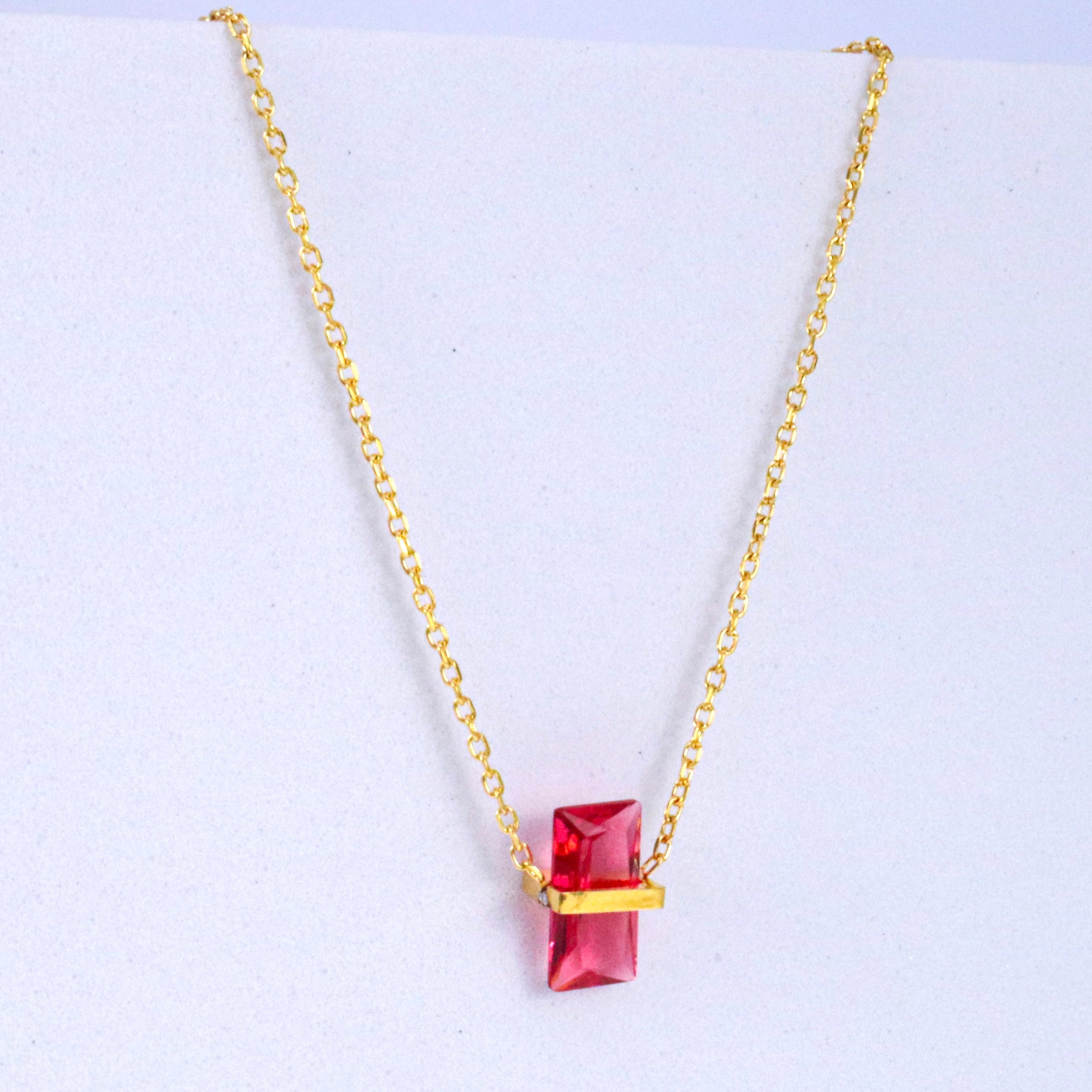 Hot Pink Crystal October Birthstone Necklace