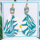 Tropical Blue Clay & Gold Aquamarine Earrings