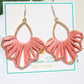 Siesta Sunset Coral Pink Raffia Wrapped Earrings