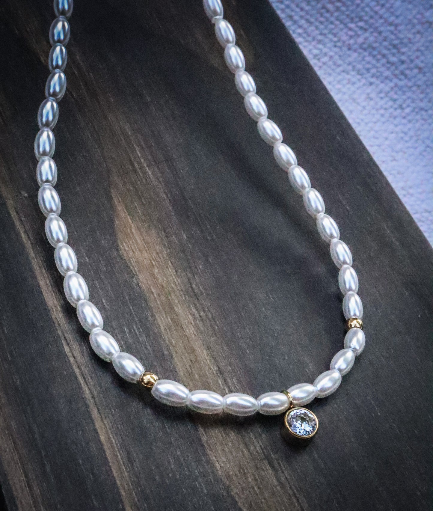 Pearl Beaded CZ Choker Necklace