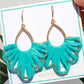 Teal Nation Myrtle Beach Raffia Wrapped Earrings