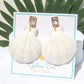 White Mermaid Scallop Shell Earrings