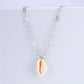 Kids Cowrie Shell & Stainless Steel Staple Chain Necklace