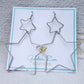 Silver Stainless Steel Star Statement Earrings