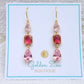 Elegant Gold & Pink Crystal Earrings