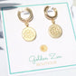 Golden Zen Lotus Flower Hoop Earrings
