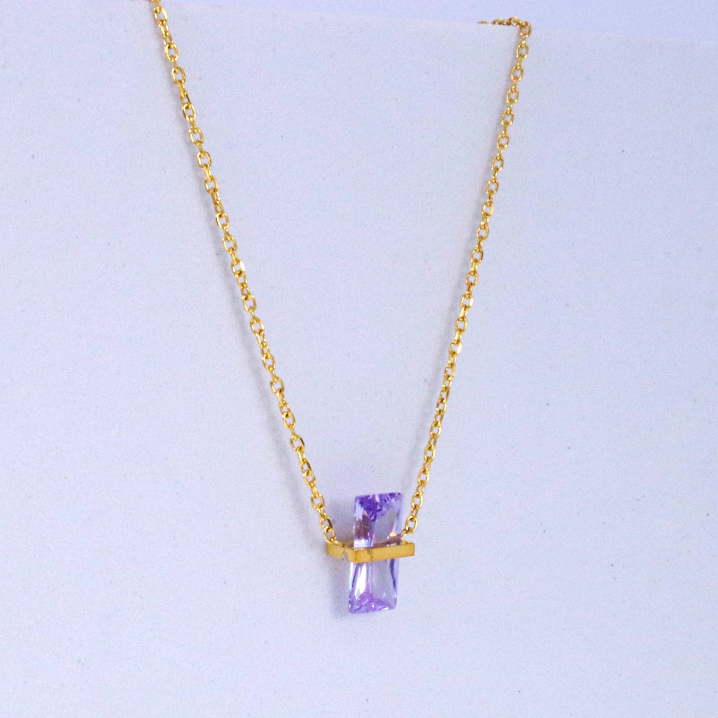 Amethyst Crystal February Birthstone Necklace