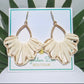 Beige Sugar Sand Raffia Wrapped Earrings