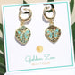 Gold & Blue Butterfly Hoop Earrings