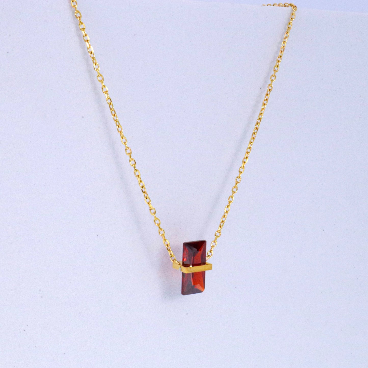 Ruby Red Crystal July Birthstone Necklace
