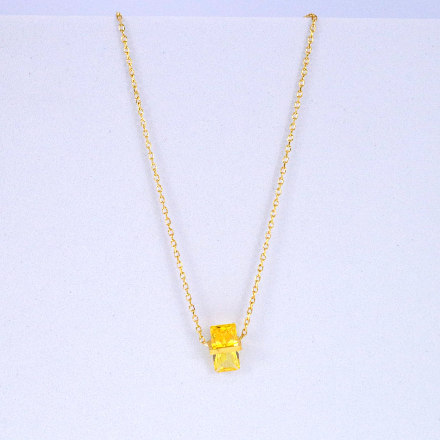 Yellow Citrine Crystal November Birthstone Necklace