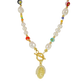 Fresh Water Pearl Millifiori Bead Toggle Clasp Religious Necklace