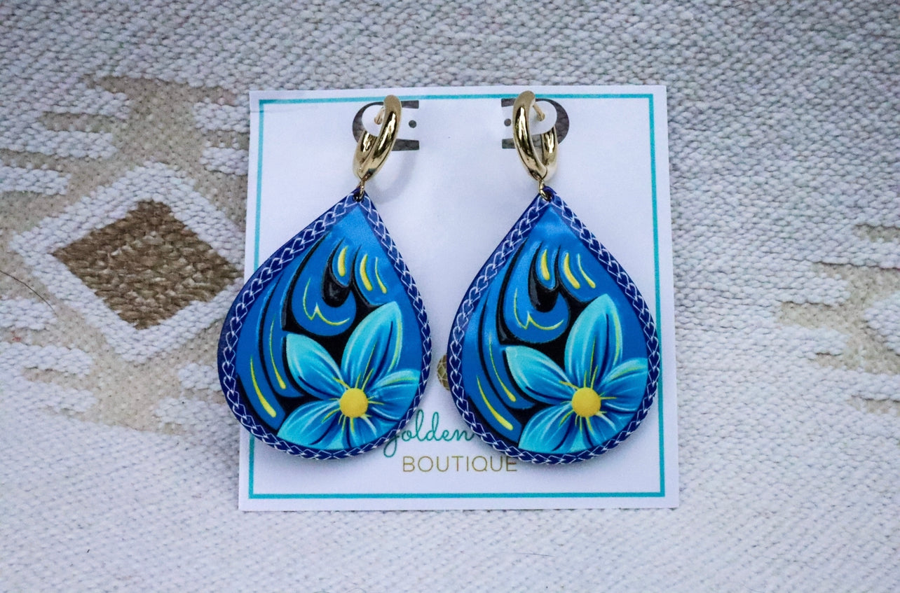 Baja Blue Floral Earrings
