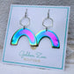 Silver & Iridescent Titanium Arch Earrings