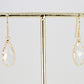 Gold & Faceted Diamond Crystal Tear Drop Earrings