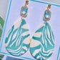 Tropical Blue Clay & Gold Aquamarine Earrings