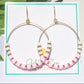 Pink Clay & White Howlite Gemstone Dangle Earrings