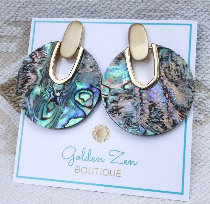 Large Abalone Statement Earrings