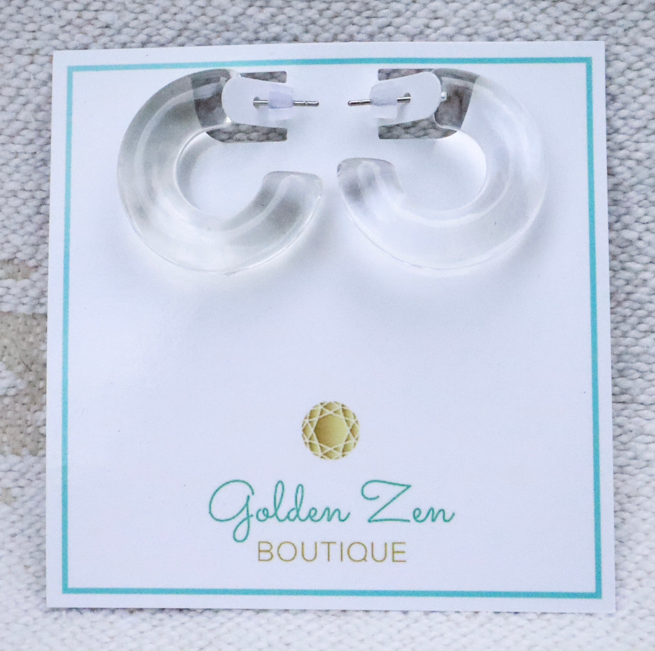 Clear Acrylic Resin Hoop Earrings