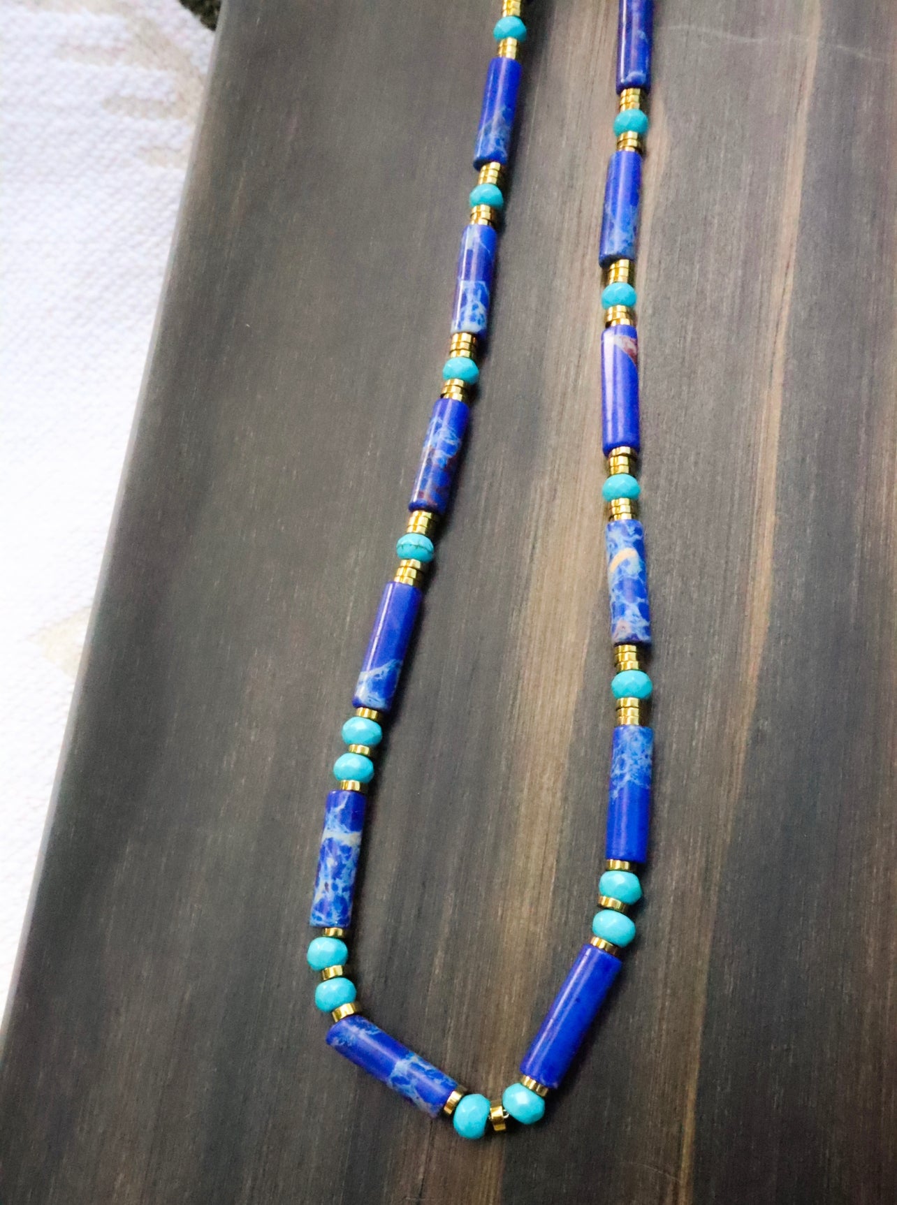 Lapis & Turquoise Beaded Necklace