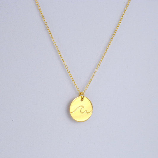 14k Gold over Sterling Silver Wave Necklace