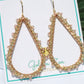 Boho Crystal Wrapped Gold Dangle Earrings